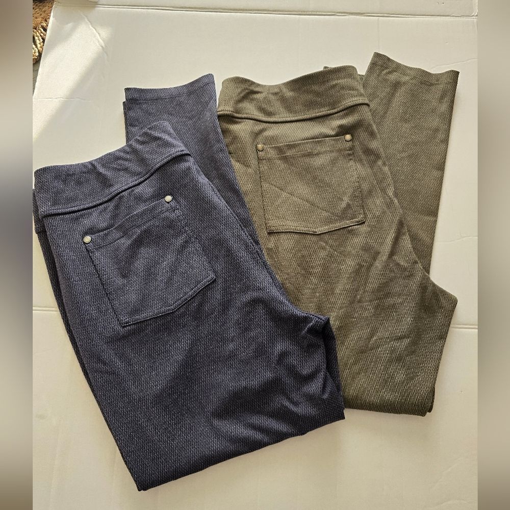 T By Talbots Leggings Set In Blue And Green Size XL